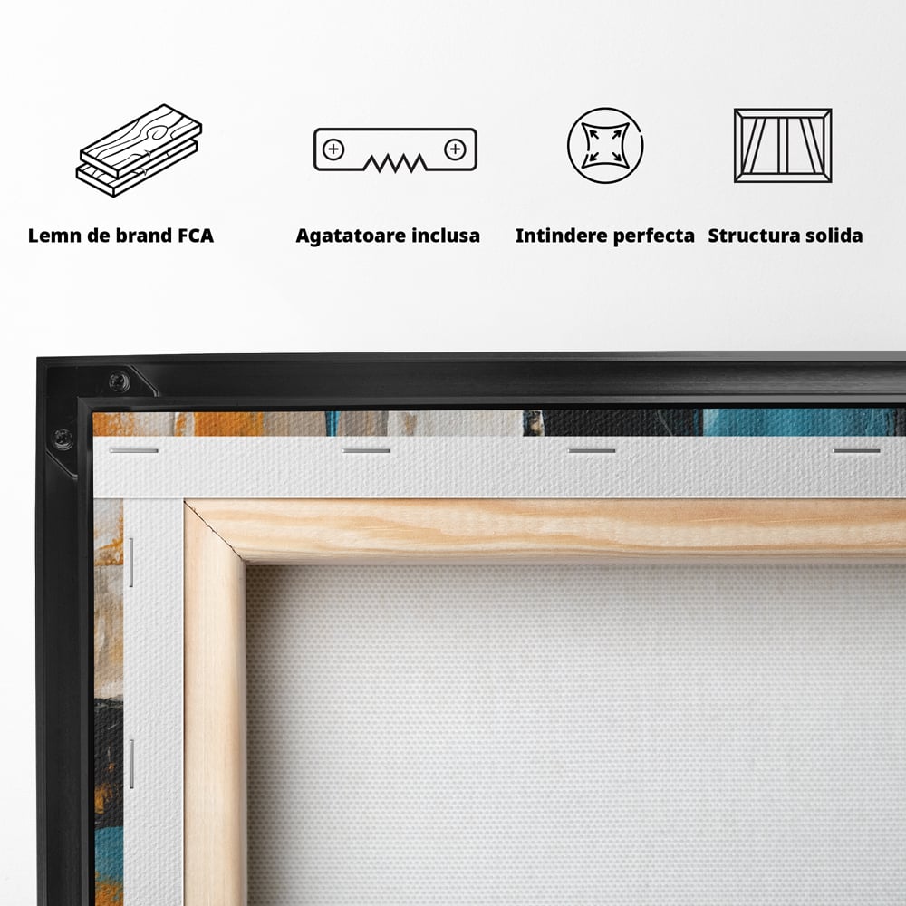 Tablou Canvas Premium, LuxCanva® C1281, Spatii care tac, Geometrie, Culori, Abstract, Materie, Volum, Profunzime, Stabilitate, Urban, Univers, Gravitate, Expozitie, Birou, Living, Dormitor