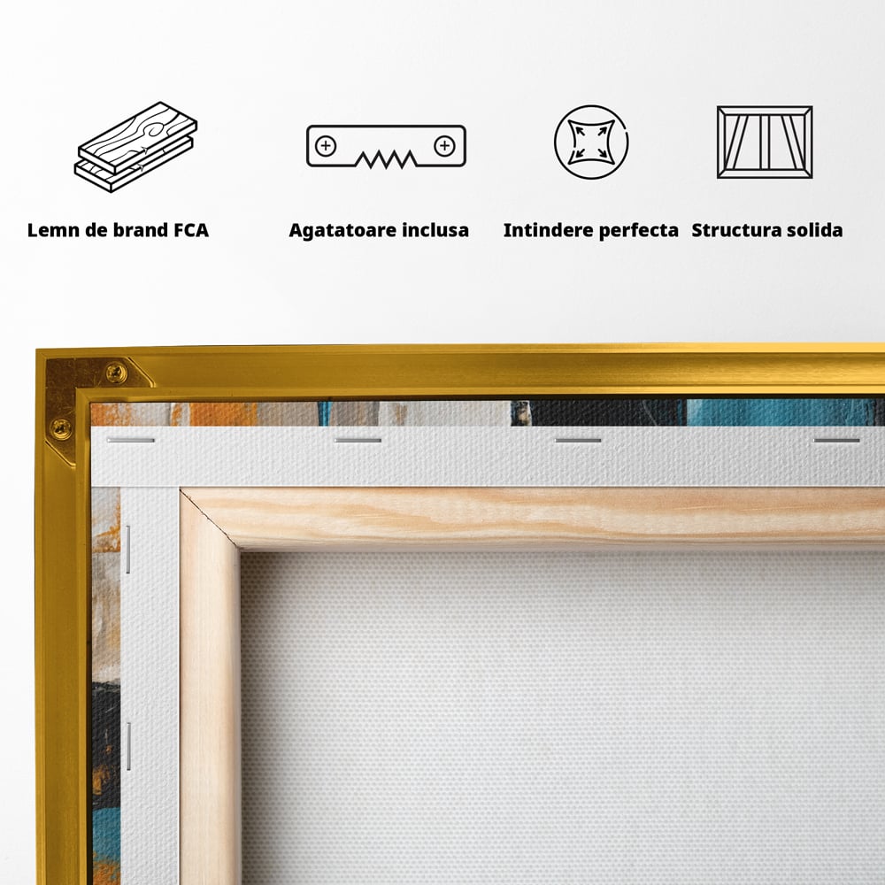 Tablou Canvas Premium, LuxCanva® C1281, Spatii care tac, Geometrie, Culori, Abstract, Materie, Volum, Profunzime, Stabilitate, Urban, Univers, Gravitate, Expozitie, Birou, Living, Dormitor