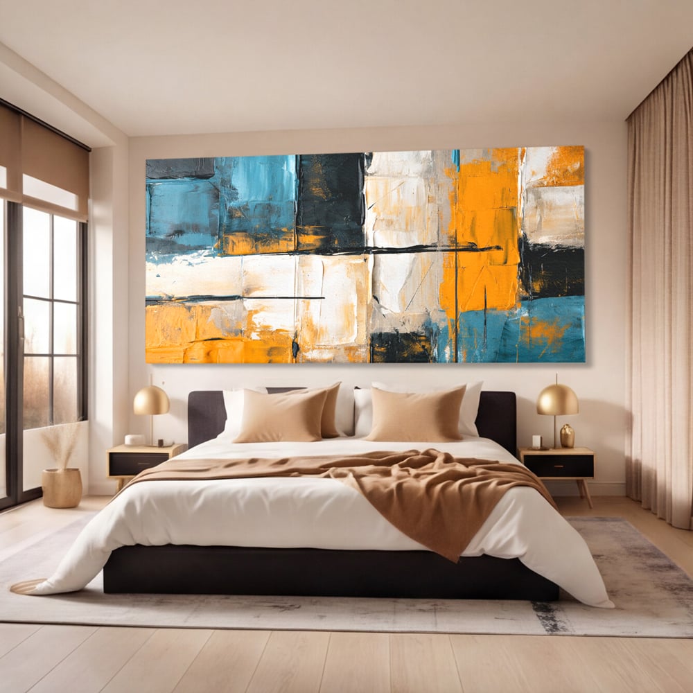 Tablou Canvas Premium, LuxCanva® C1281, Spatii care tac, Geometrie, Culori, Abstract, Materie, Volum, Profunzime, Stabilitate, Urban, Univers, Gravitate, Expozitie, Birou, Living, Dormitor