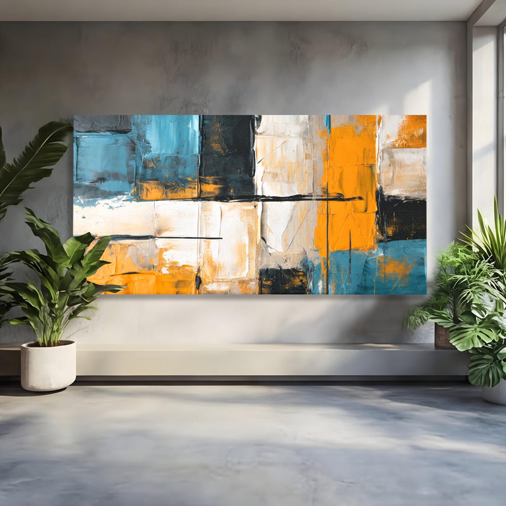 Tablou Canvas Premium, LuxCanva® C1281, Spatii care tac, Geometrie, Culori, Abstract, Materie, Volum, Profunzime, Stabilitate, Urban, Univers, Gravitate, Expozitie, Birou, Living, Dormitor