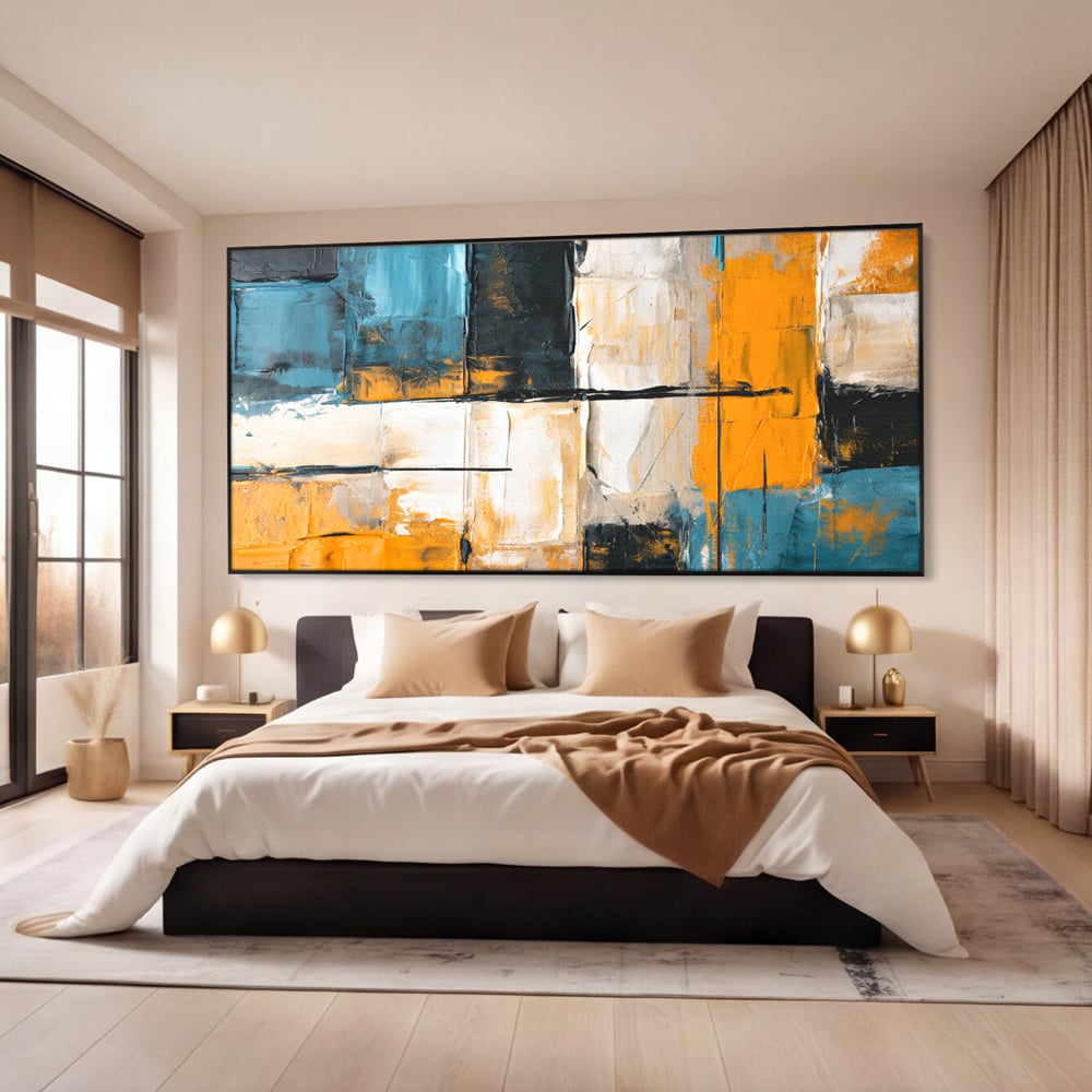 Tablou Canvas Premium, LuxCanva® C1281, Spatii care tac, Geometrie, Culori, Abstract, Materie, Volum, Profunzime, Stabilitate, Urban, Univers, Gravitate, Expozitie, Birou, Living, Dormitor
