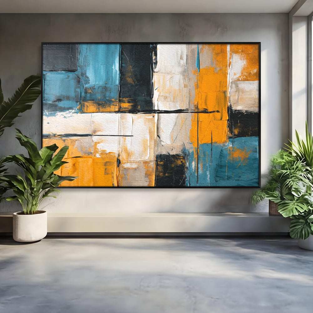Tablou Canvas Premium, LuxCanva® C1281, Spatii care tac, Geometrie, Culori, Abstract, Materie, Volum, Profunzime, Stabilitate, Urban, Univers, Gravitate, Expozitie, Birou, Living, Dormitor
