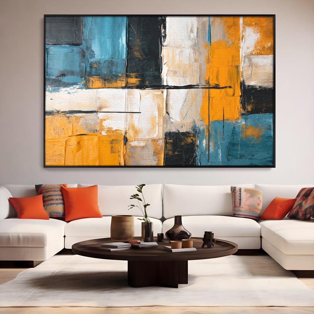 Tablou Canvas Premium, LuxCanva® C1281, Spatii care tac, Geometrie, Culori, Abstract, Materie, Volum, Profunzime, Stabilitate, Urban, Univers, Gravitate, Expozitie, Birou, Living, Dormitor