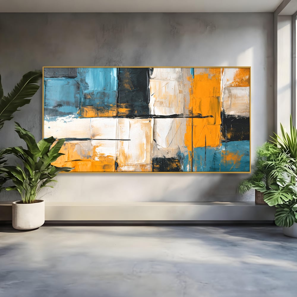 Tablou Canvas Premium, LuxCanva® C1281, Spatii care tac, Geometrie, Culori, Abstract, Materie, Volum, Profunzime, Stabilitate, Urban, Univers, Gravitate, Expozitie, Birou, Living, Dormitor