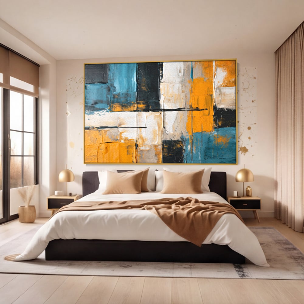 Tablou Canvas Premium, LuxCanva® C1281, Spatii care tac, Geometrie, Culori, Abstract, Materie, Volum, Profunzime, Stabilitate, Urban, Univers, Gravitate, Expozitie, Birou, Living, Dormitor
