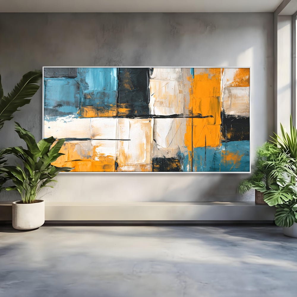 Tablou Canvas Premium, LuxCanva® C1281, Spatii care tac, Geometrie, Culori, Abstract, Materie, Volum, Profunzime, Stabilitate, Urban, Univers, Gravitate, Expozitie, Birou, Living, Dormitor