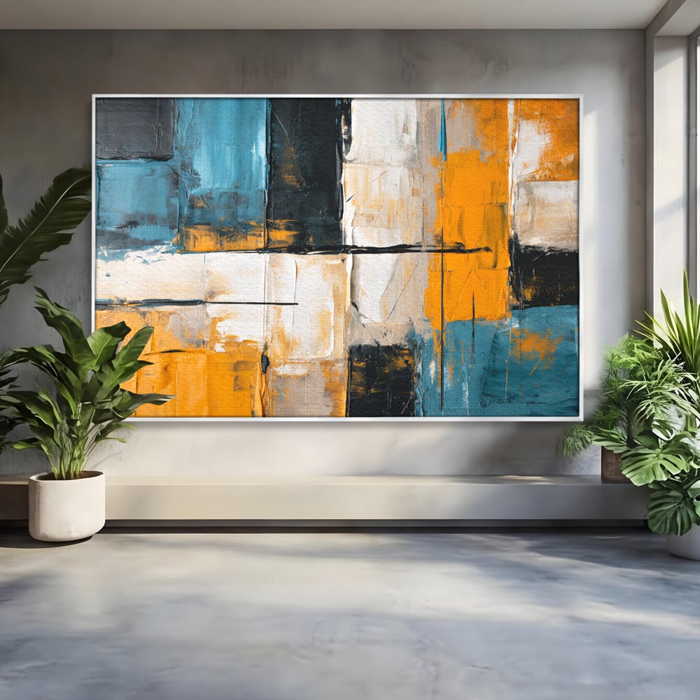 Tablou Canvas Premium, LuxCanva® C1281, Spatii care tac, Geometrie, Culori, Abstract, Materie, Volum, Profunzime, Stabilitate, Urban, Univers, Gravitate, Expozitie, Birou, Living, Dormitor