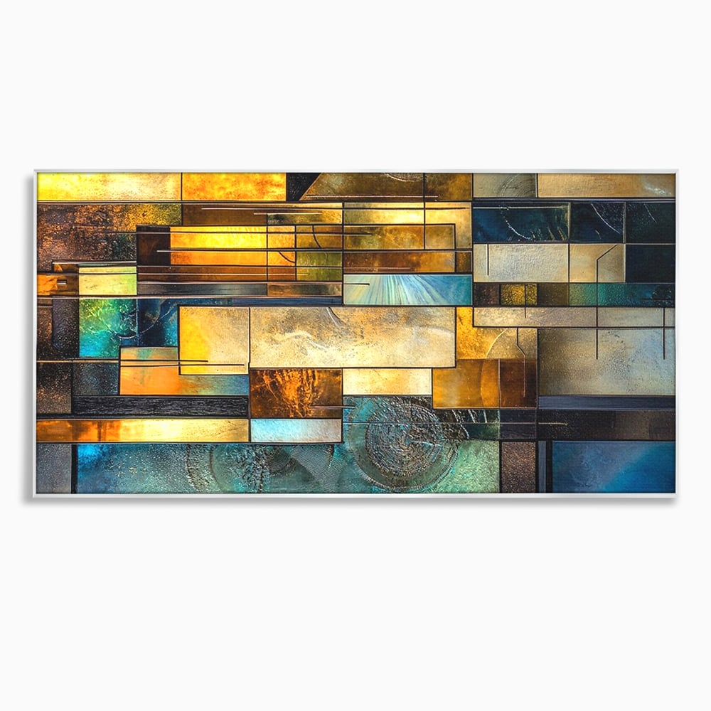 Tablou Canvas Premium, LuxCanva® C1288, Orase Nevazute, Geometrie, Culori, Abstract, Aur, Turcoaz, Metal, Apa, Memorii, Liniste, Planuri, Timp, Harti, Fragment, Orizont, Birou, Living, Dormitor