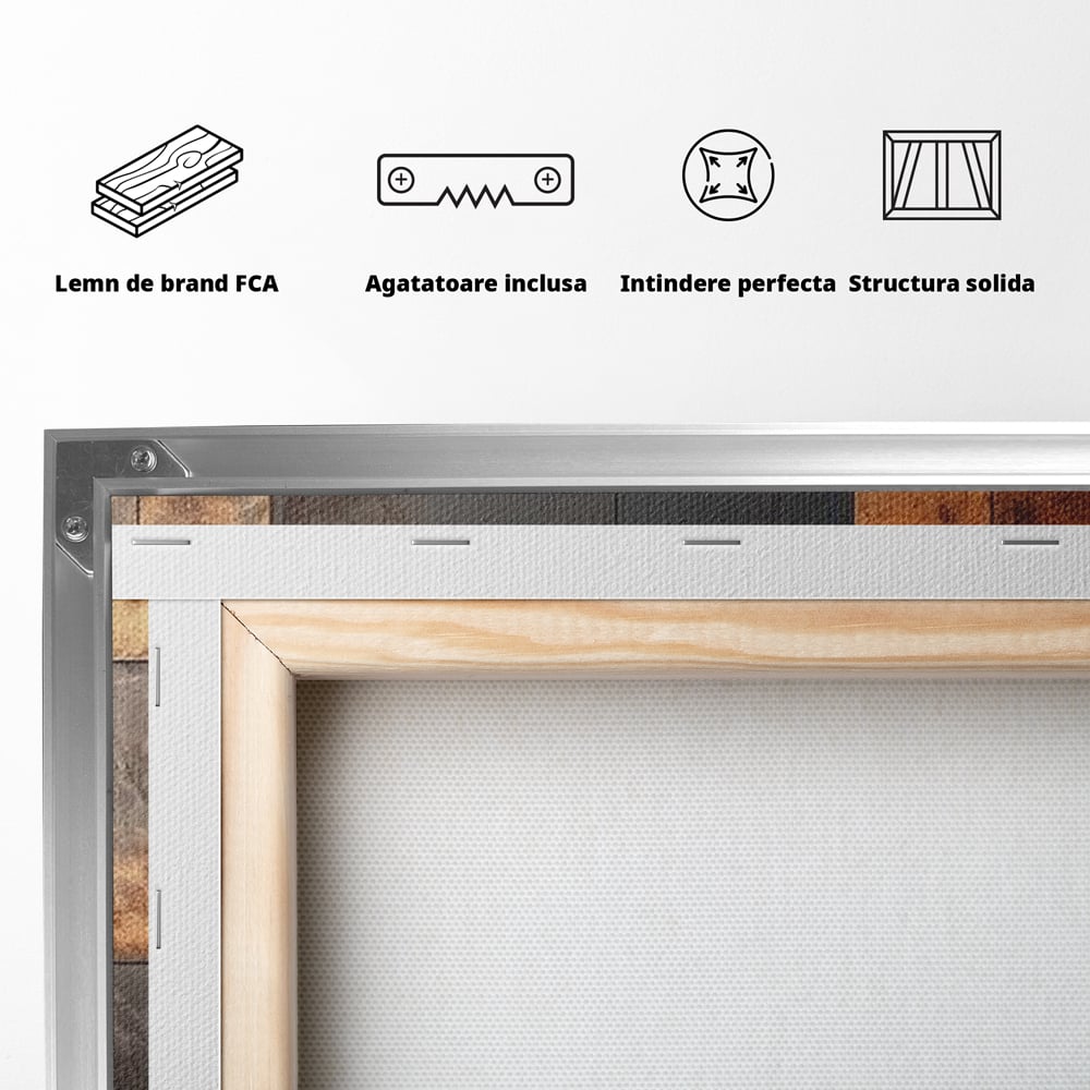 Tablou Canvas Premium, LuxCanva® C1289, Memoria ruginii, Geometrie, Culori, Abstract, Aur, Industrial, Cupru, Metal, Fier, Zid, Cladire, Ruginiu, Forta, Fortareata, Lumina, Birou, Living, Dormitor