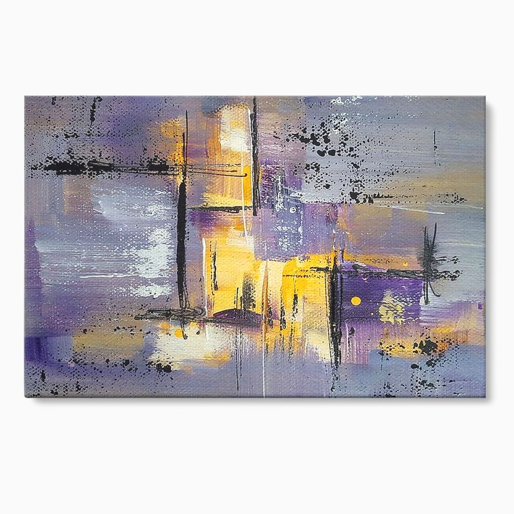 Tablou Canvas Premium, LuxCanva® C1291, Ecou in lavanda, Geometrie, Culori, Abstract, Aur, Lumina, Fereastra, Tacere, Fragment, Raza, Gri, Poezie, Emotie, Minimalism, Birou, Living, Dormitor