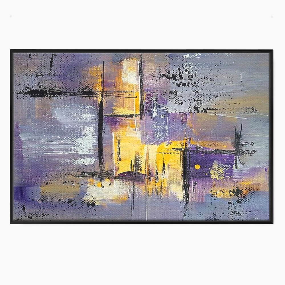 Tablou Canvas Premium, LuxCanva® C1291, Ecou in lavanda, Geometrie, Culori, Abstract, Aur, Lumina, Fereastra, Tacere, Fragment, Raza, Gri, Poezie, Emotie, Minimalism, Birou, Living, Dormitor
