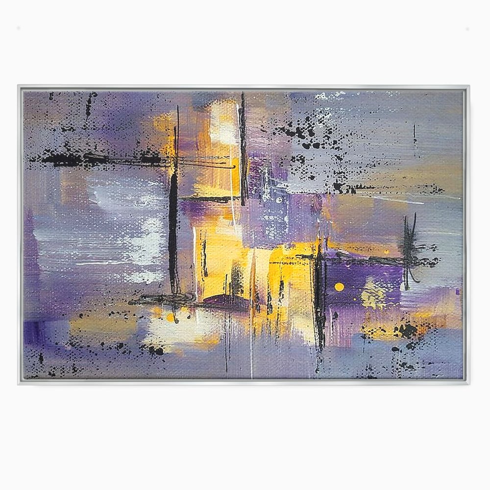 Tablou Canvas Premium, LuxCanva® C1291, Ecou in lavanda, Geometrie, Culori, Abstract, Aur, Lumina, Fereastra, Tacere, Fragment, Raza, Gri, Poezie, Emotie, Minimalism, Birou, Living, Dormitor