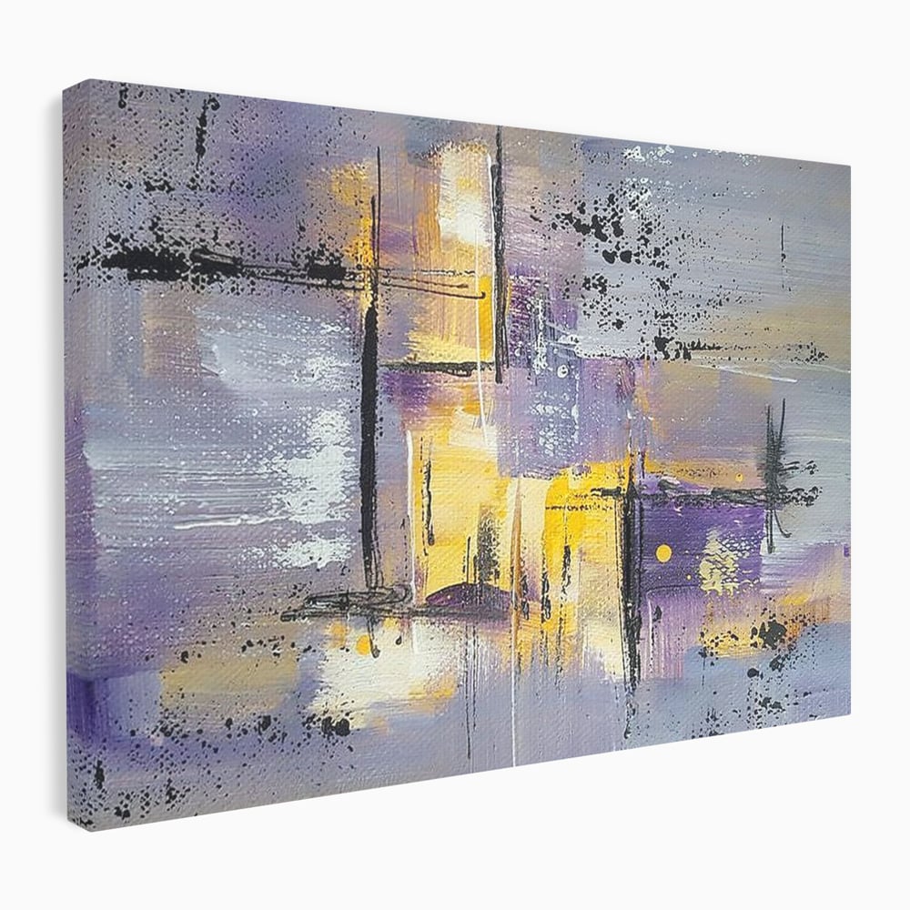 Tablou Canvas Premium, LuxCanva® C1291, Ecou in lavanda, Geometrie, Culori, Abstract, Aur, Lumina, Fereastra, Tacere, Fragment, Raza, Gri, Poezie, Emotie, Minimalism, Birou, Living, Dormitor