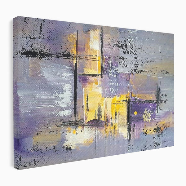 Tablou Canvas Premium, LuxCanva® C1291, Ecou in lavanda, Geometrie, Culori, Abstract, Aur, Lumina, Fereastra, Tacere, Fragment, Raza, Gri, Poezie, Emotie, Minimalism, Birou, Living, Dormitor