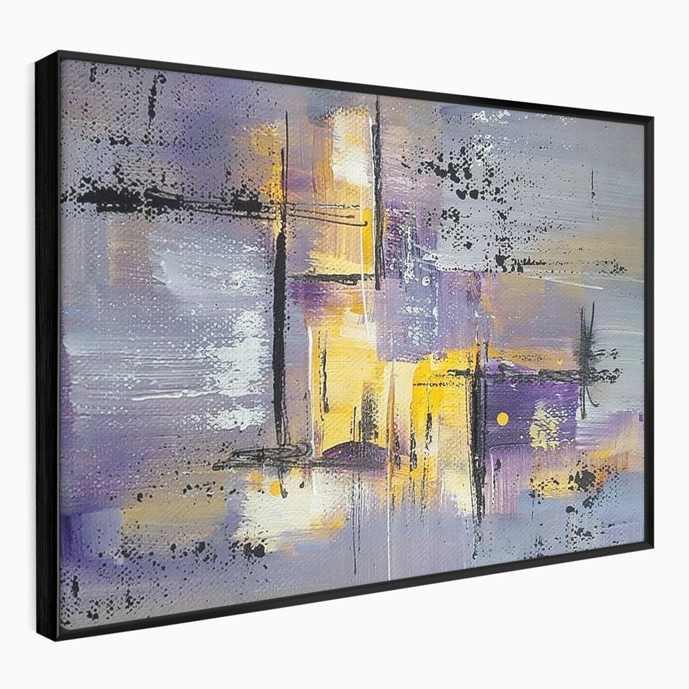 Tablou Canvas Premium, LuxCanva® C1291, Ecou in lavanda, Geometrie, Culori, Abstract, Aur, Lumina, Fereastra, Tacere, Fragment, Raza, Gri, Poezie, Emotie, Minimalism, Birou, Living, Dormitor