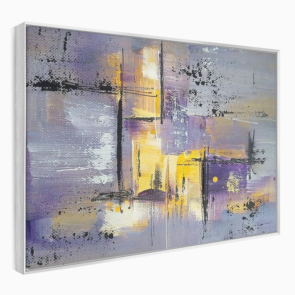Tablou Canvas Premium, LuxCanva® C1291, Ecou in lavanda, Geometrie, Culori, Abstract, Aur, Lumina, Fereastra, Tacere, Fragment, Raza, Gri, Poezie, Emotie, Minimalism, Birou, Living, Dormitor