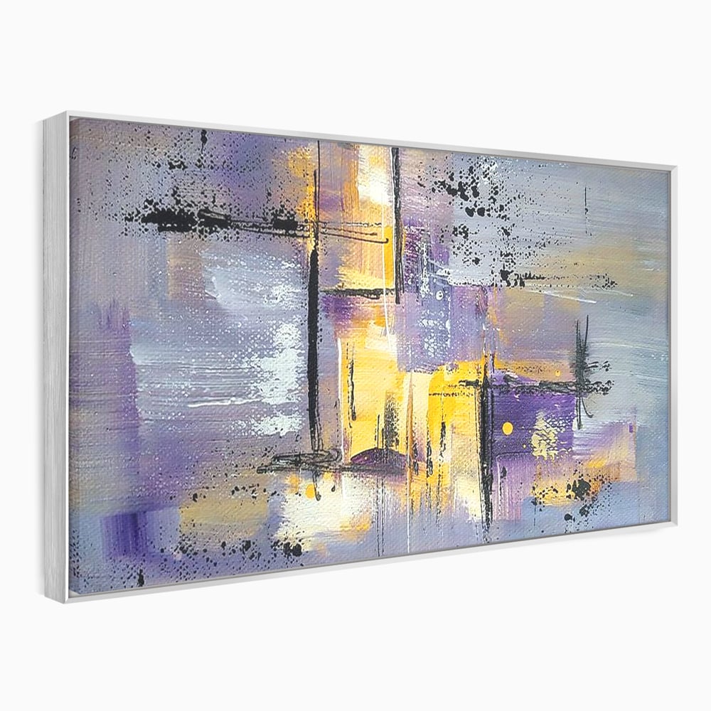 Tablou Canvas Premium, LuxCanva® C1291, Ecou in lavanda, Geometrie, Culori, Abstract, Aur, Lumina, Fereastra, Tacere, Fragment, Raza, Gri, Poezie, Emotie, Minimalism, Birou, Living, Dormitor