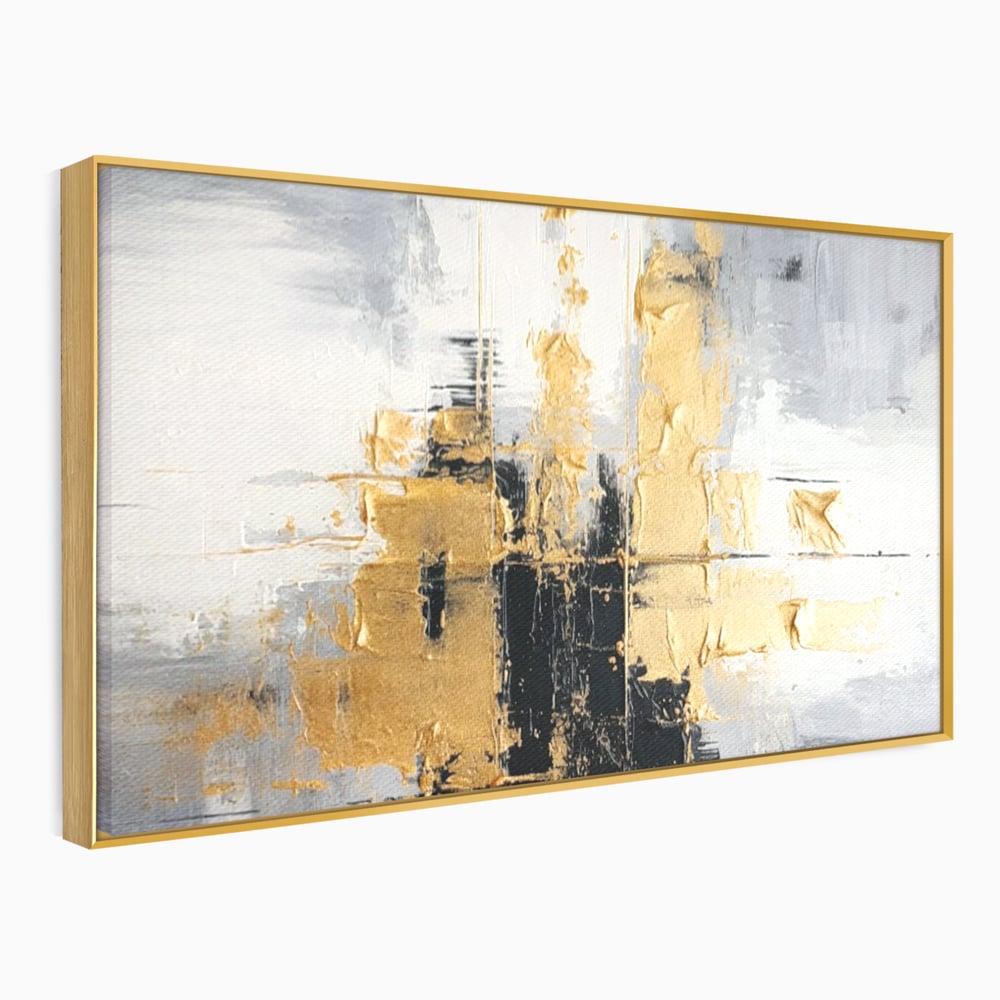 Tablou Canvas Premium, LuxCanva® C1292, Aurul care tine lumea, Geometrie, Culori, Abstract, Auriu, Gri, Negru, Linii, Straturi, Arhitectura, Ax, Rugaciune, Sacral, Decoratiune, Birou, Living, Dormitor