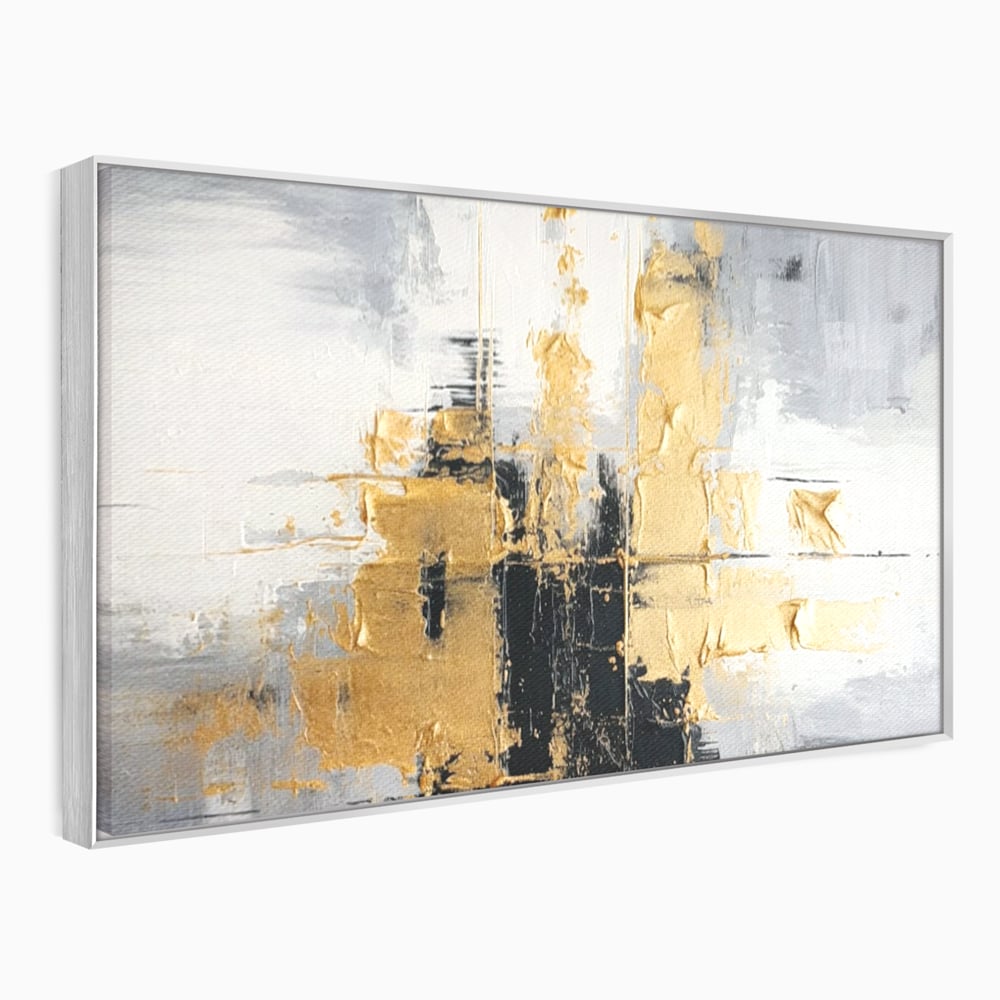 Tablou Canvas Premium, LuxCanva® C1292, Aurul care tine lumea, Geometrie, Culori, Abstract, Auriu, Gri, Negru, Linii, Straturi, Arhitectura, Ax, Rugaciune, Sacral, Decoratiune, Birou, Living, Dormitor