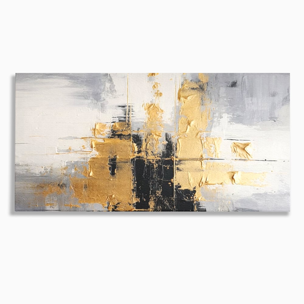 Tablou Canvas Premium, LuxCanva® C1292, Aurul care tine lumea, Geometrie, Culori, Abstract, Auriu, Gri, Negru, Linii, Straturi, Arhitectura, Ax, Rugaciune, Sacral, Decoratiune, Birou, Living, Dormitor