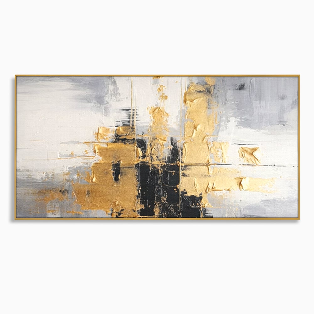 Tablou Canvas Premium, LuxCanva® C1292, Aurul care tine lumea, Geometrie, Culori, Abstract, Auriu, Gri, Negru, Linii, Straturi, Arhitectura, Ax, Rugaciune, Sacral, Decoratiune, Birou, Living, Dormitor
