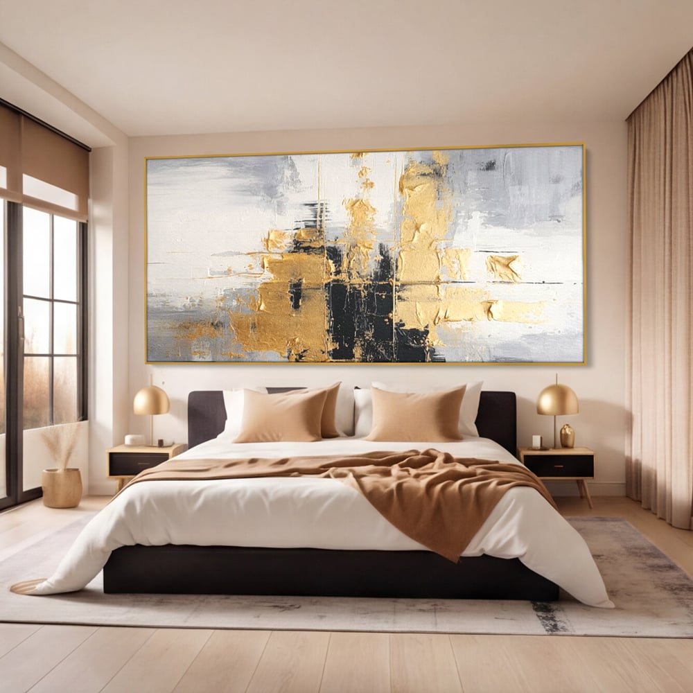 Tablou Canvas Premium, LuxCanva® C1292, Aurul care tine lumea, Geometrie, Culori, Abstract, Auriu, Gri, Negru, Linii, Straturi, Arhitectura, Ax, Rugaciune, Sacral, Decoratiune, Birou, Living, Dormitor