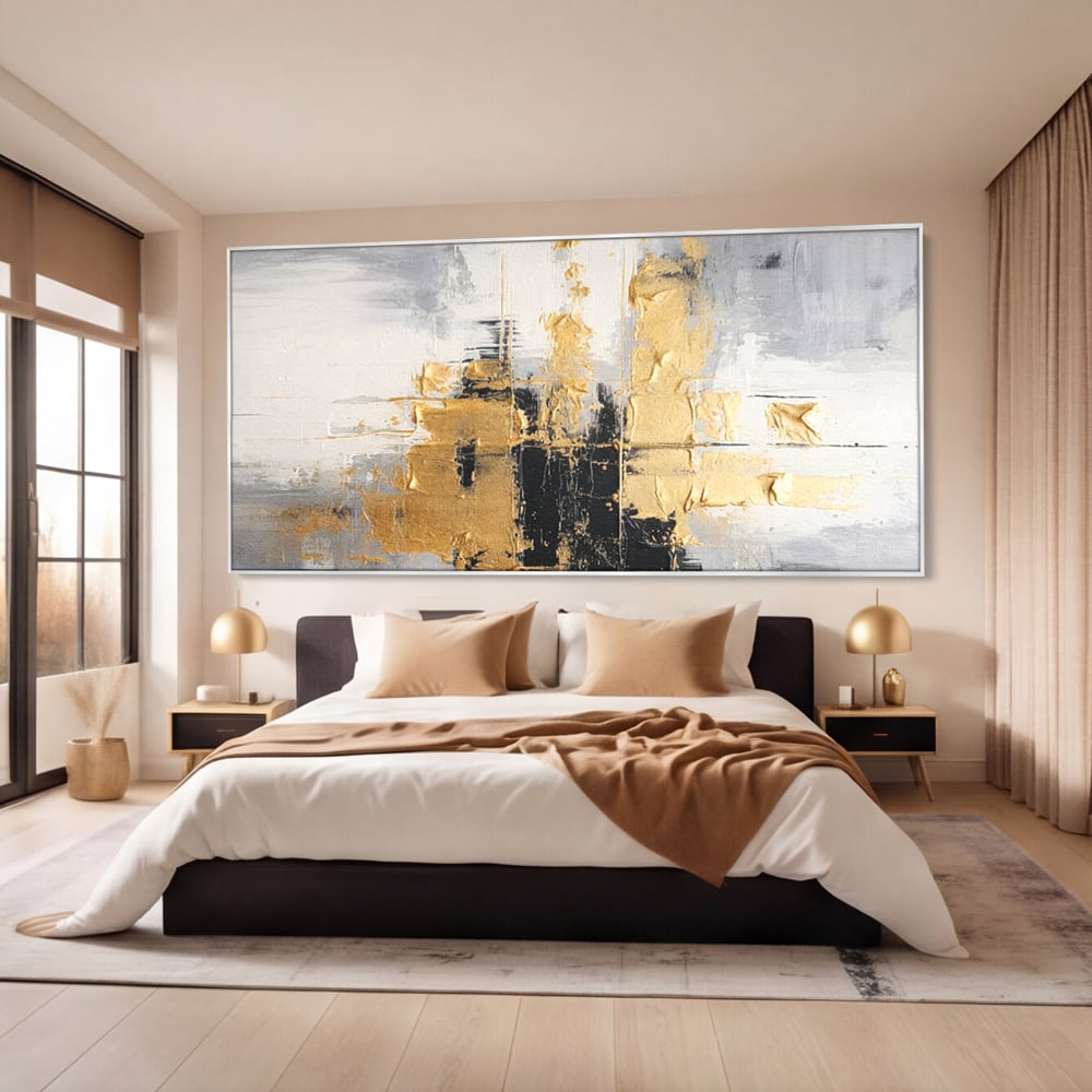 Tablou Canvas Premium, LuxCanva® C1292, Aurul care tine lumea, Geometrie, Culori, Abstract, Auriu, Gri, Negru, Linii, Straturi, Arhitectura, Ax, Rugaciune, Sacral, Decoratiune, Birou, Living, Dormitor