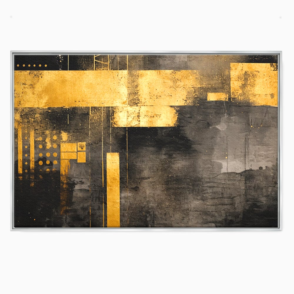 Tablou Canvas Premium, LuxCanva® C1293, Aur in noapte, Geometrie, Culori, Abstract, Solemn, Monumental, Arhaic, Lumina, Intuneric, Gold, Simbol, Echilibru, Decorativ, Birou, Living, Dormitor