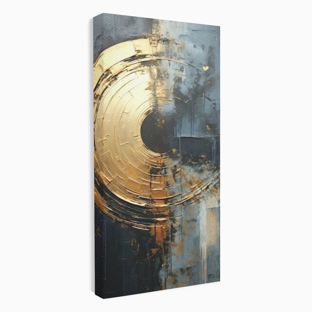 Leinwand Premium Canvas Wall Art, LuxCanva® C1297, Golden Gate, Abstrakt, Gold, Schwarz, Spirale, Zentrum, Universum, Kreis, Schwelle, Schwerkraft, Schwelle, Heilig, Topographie, Kreise, Kreise, Architekturen, Büro, Wohnen, Schlafzimmer