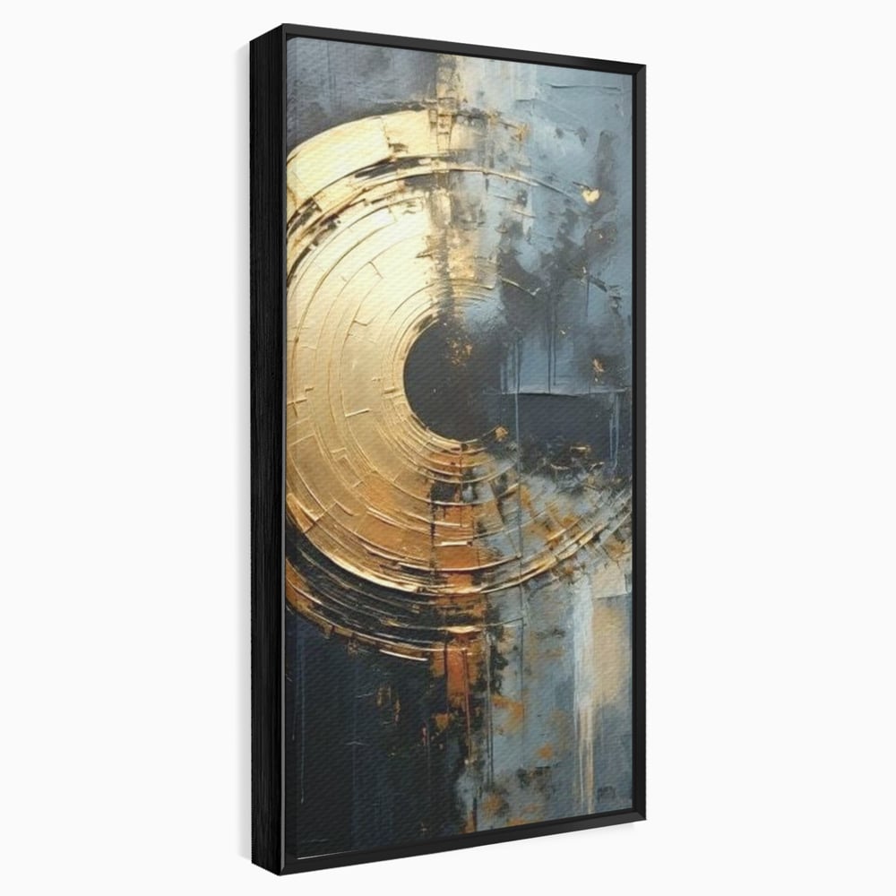 Leinwand Premium Canvas Wall Art, LuxCanva® C1297, Golden Gate, Abstrakt, Gold, Schwarz, Spirale, Zentrum, Universum, Kreis, Schwelle, Schwerkraft, Schwelle, Heilig, Topographie, Kreise, Kreise, Architekturen, Büro, Wohnen, Schlafzimmer