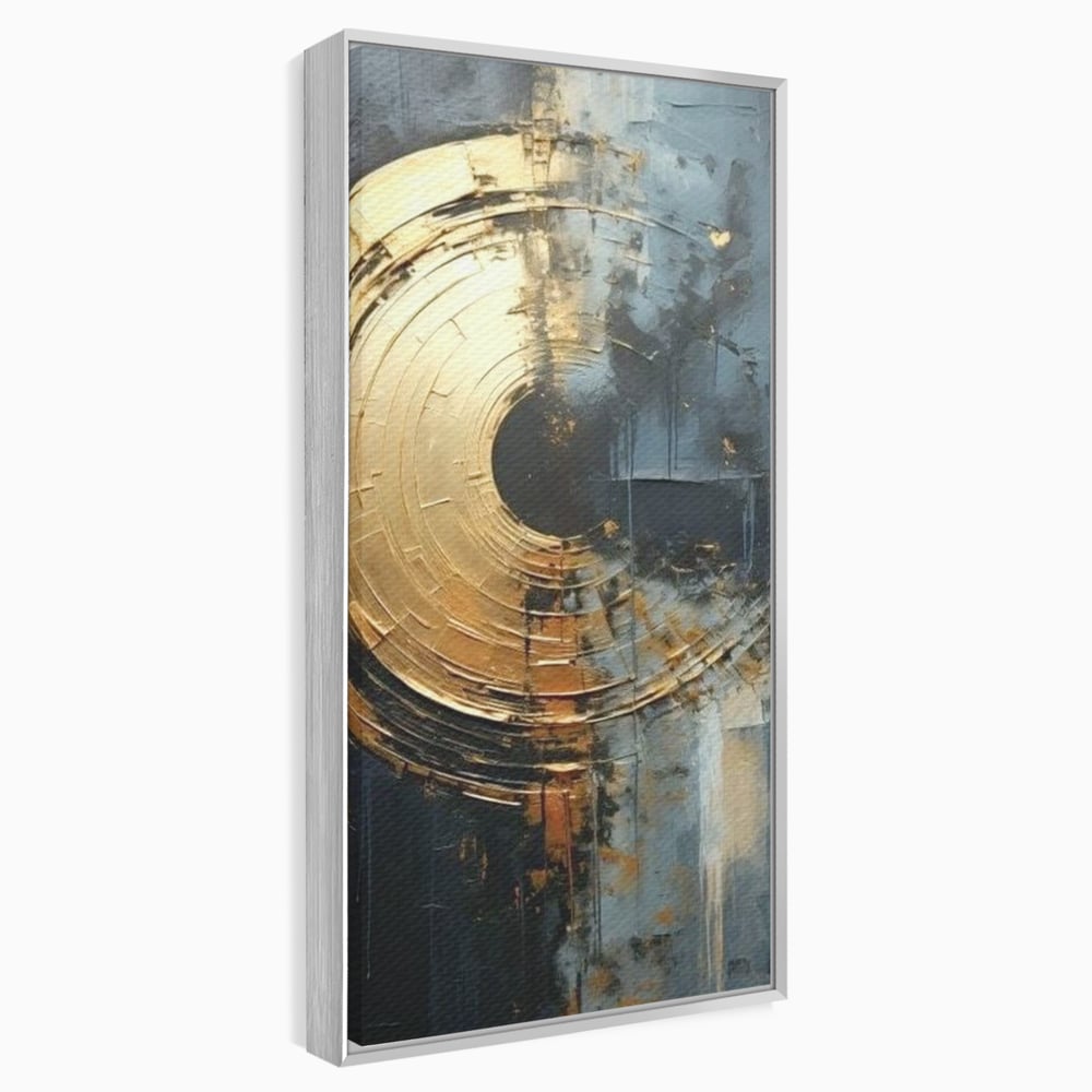 Leinwand Premium Canvas Wall Art, LuxCanva® C1297, Golden Gate, Abstrakt, Gold, Schwarz, Spirale, Zentrum, Universum, Kreis, Schwelle, Schwerkraft, Schwelle, Heilig, Topographie, Kreise, Kreise, Architekturen, Büro, Wohnen, Schlafzimmer