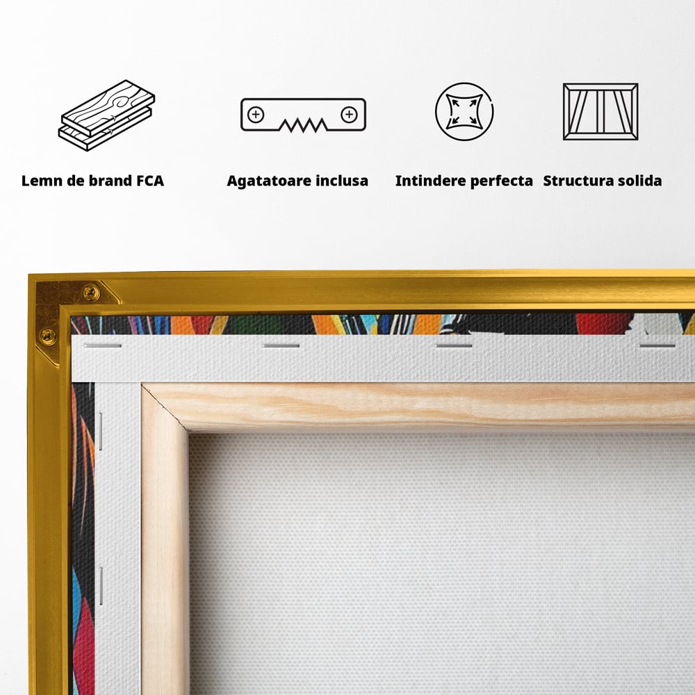Tablou Canvas Premium, LuxCanva® C1301, Calul din lumina, Geometrie, Culori, Abstract, Armasar, Herghelie, Curcubeu, Calaret, Noblete, Forta, Gratie, Natura, Eleganta, Birou, Living, Dormitor