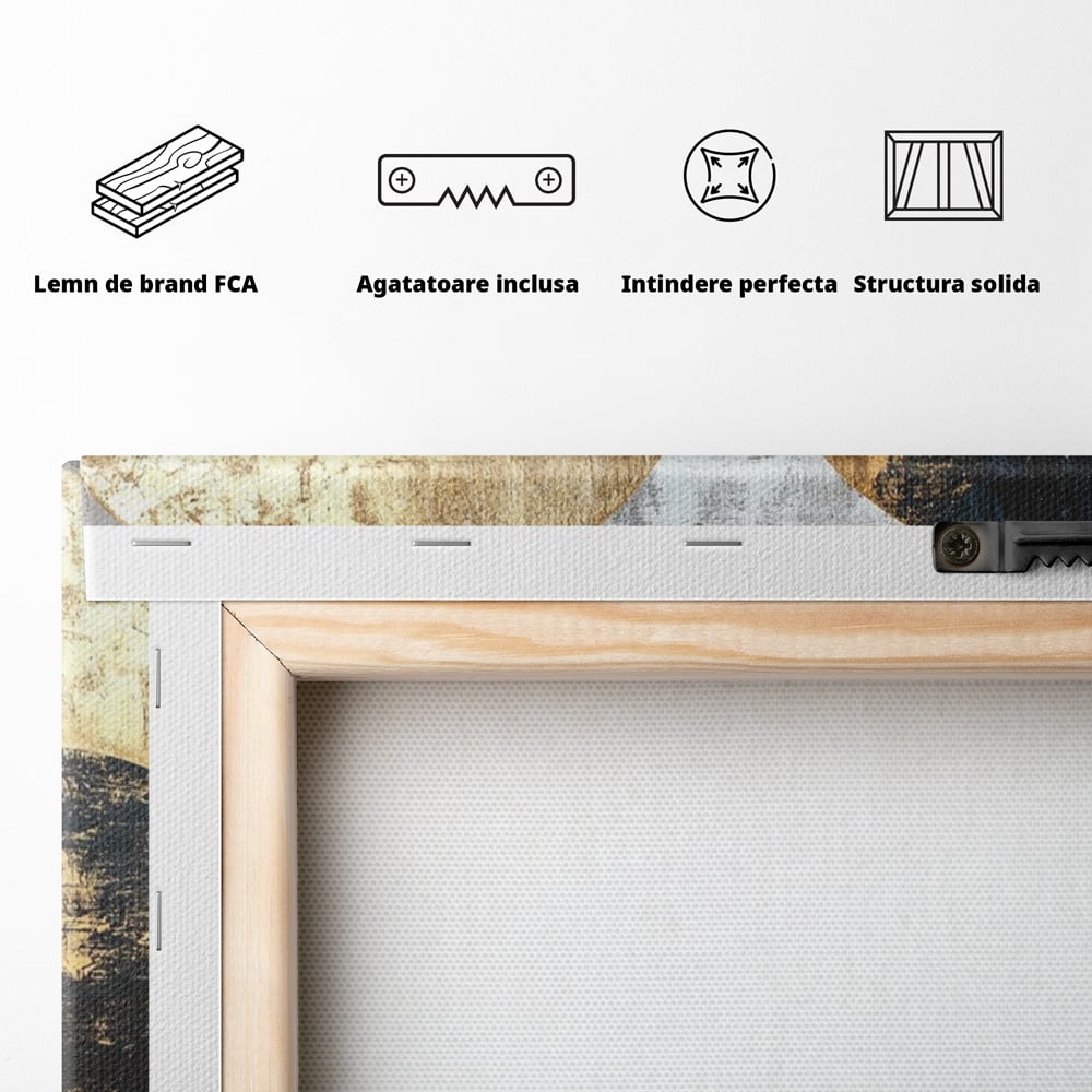 Tablou Canvas Premium, LuxCanva® C1308, Inceput Fara Sfarsit, Geometrie, Culori, Abstract, Auriu, Cosmos, Forma, Rugaciune, Ritual, Tensiune, Suprapuneri, Forma, Stare, Birou, Living, Dormitor