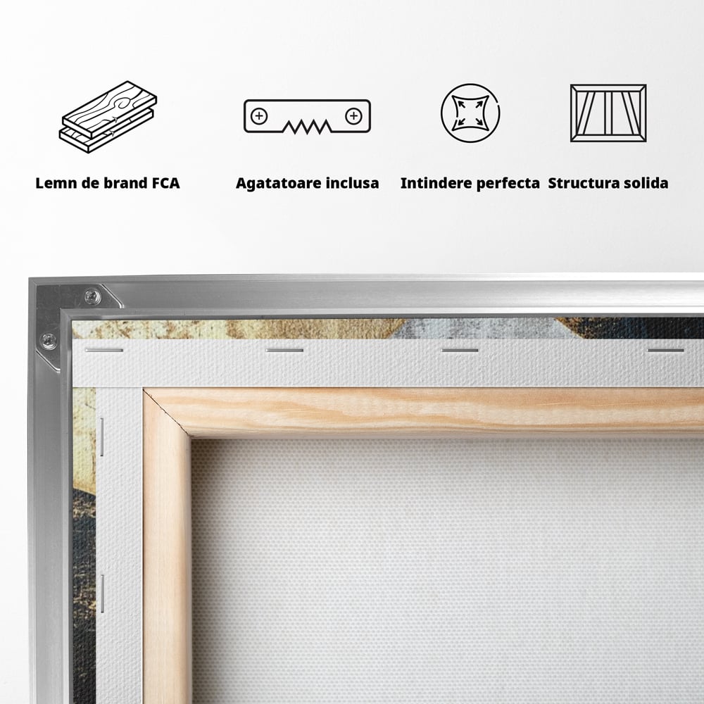Tablou Canvas Premium, LuxCanva® C1308, Inceput Fara Sfarsit, Geometrie, Culori, Abstract, Auriu, Cosmos, Forma, Rugaciune, Ritual, Tensiune, Suprapuneri, Forma, Stare, Birou, Living, Dormitor