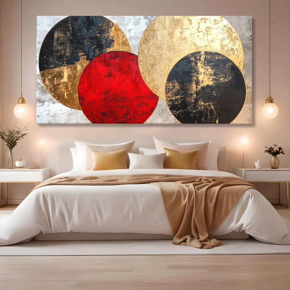 Tablou Canvas Premium, LuxCanva® C1308, Inceput Fara Sfarsit, Geometrie, Culori, Abstract, Auriu, Cosmos, Forma, Rugaciune, Ritual, Tensiune, Suprapuneri, Forma, Stare, Birou, Living, Dormitor