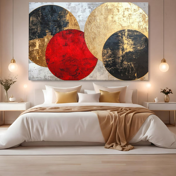 Tablou Canvas Premium, LuxCanva® C1308, Inceput Fara Sfarsit, Geometrie, Culori, Abstract, Auriu, Cosmos, Forma, Rugaciune, Ritual, Tensiune, Suprapuneri, Forma, Stare, Birou, Living, Dormitor