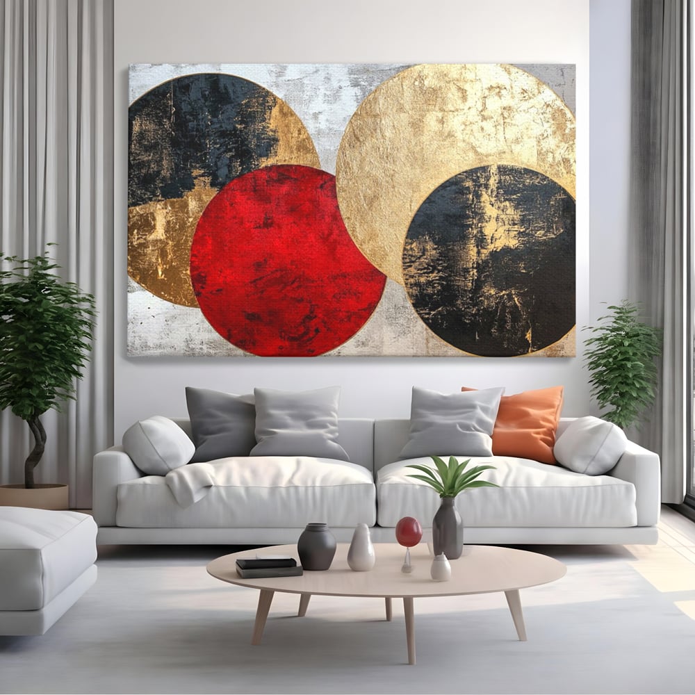 Tablou Canvas Premium, LuxCanva® C1308, Inceput Fara Sfarsit, Geometrie, Culori, Abstract, Auriu, Cosmos, Forma, Rugaciune, Ritual, Tensiune, Suprapuneri, Forma, Stare, Birou, Living, Dormitor
