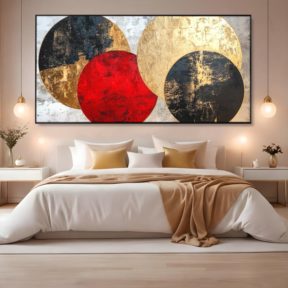 Tablou Canvas Premium, LuxCanva® C1308, Inceput Fara Sfarsit, Geometrie, Culori, Abstract, Auriu, Cosmos, Forma, Rugaciune, Ritual, Tensiune, Suprapuneri, Forma, Stare, Birou, Living, Dormitor