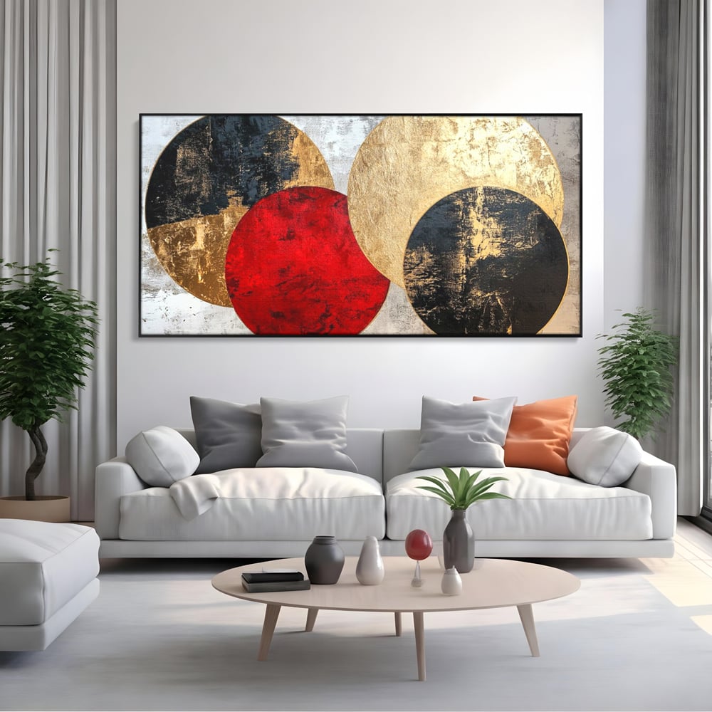 Tablou Canvas Premium, LuxCanva® C1308, Inceput Fara Sfarsit, Geometrie, Culori, Abstract, Auriu, Cosmos, Forma, Rugaciune, Ritual, Tensiune, Suprapuneri, Forma, Stare, Birou, Living, Dormitor
