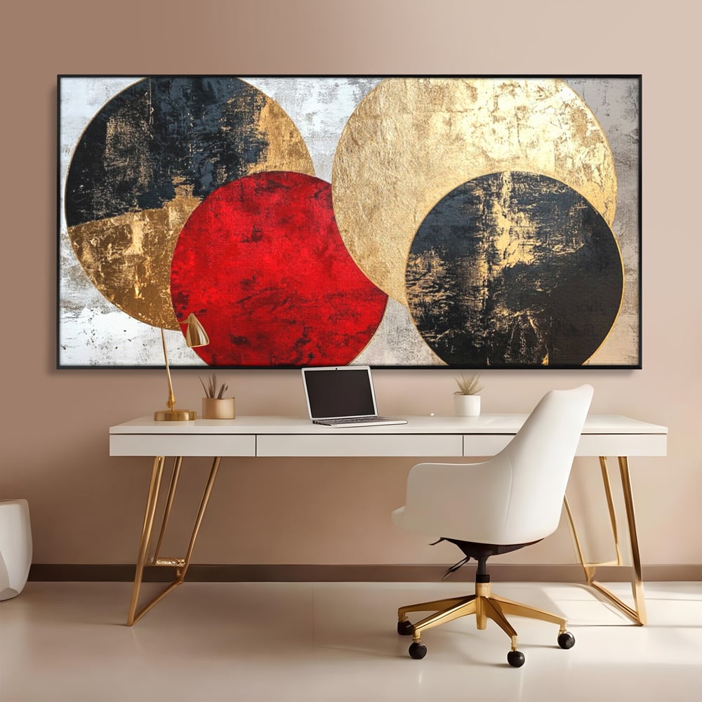 Tablou Canvas Premium, LuxCanva® C1308, Inceput Fara Sfarsit, Geometrie, Culori, Abstract, Auriu, Cosmos, Forma, Rugaciune, Ritual, Tensiune, Suprapuneri, Forma, Stare, Birou, Living, Dormitor