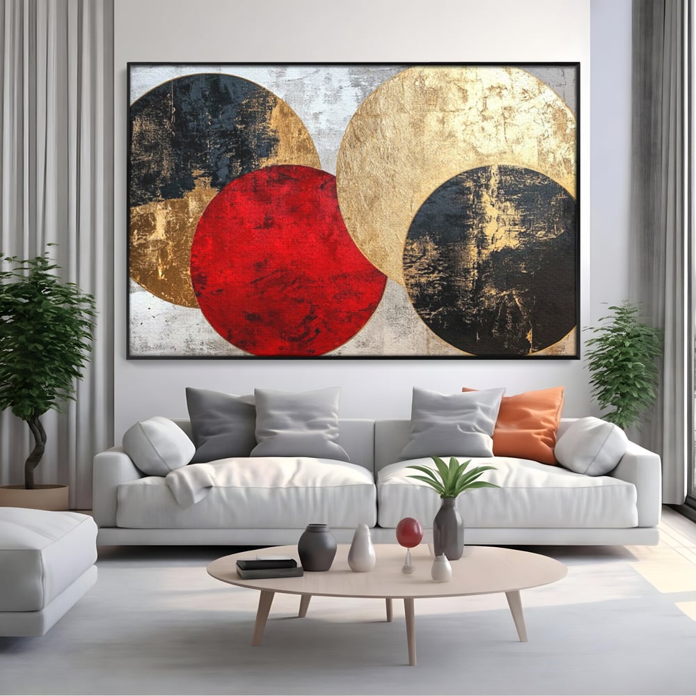 Tablou Canvas Premium, LuxCanva® C1308, Inceput Fara Sfarsit, Geometrie, Culori, Abstract, Auriu, Cosmos, Forma, Rugaciune, Ritual, Tensiune, Suprapuneri, Forma, Stare, Birou, Living, Dormitor