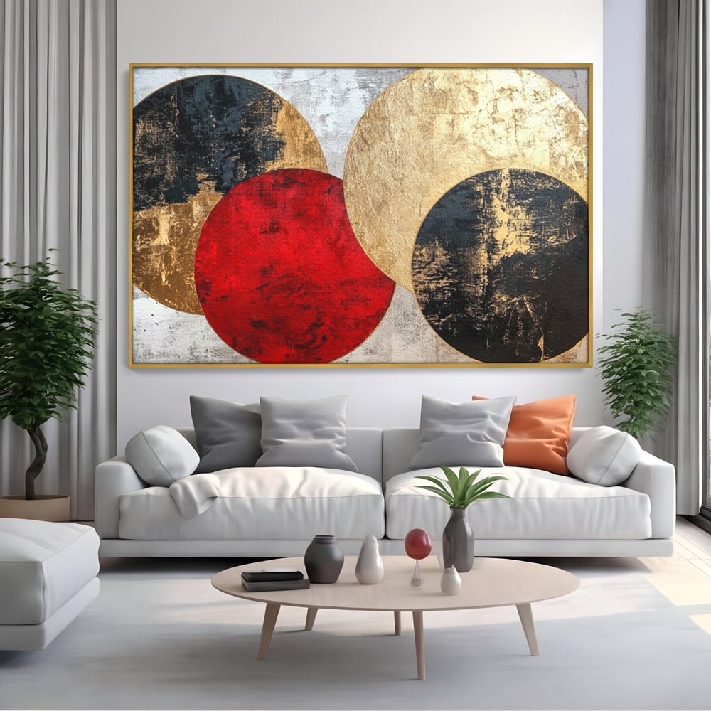 Tablou Canvas Premium, LuxCanva® C1308, Inceput Fara Sfarsit, Geometrie, Culori, Abstract, Auriu, Cosmos, Forma, Rugaciune, Ritual, Tensiune, Suprapuneri, Forma, Stare, Birou, Living, Dormitor