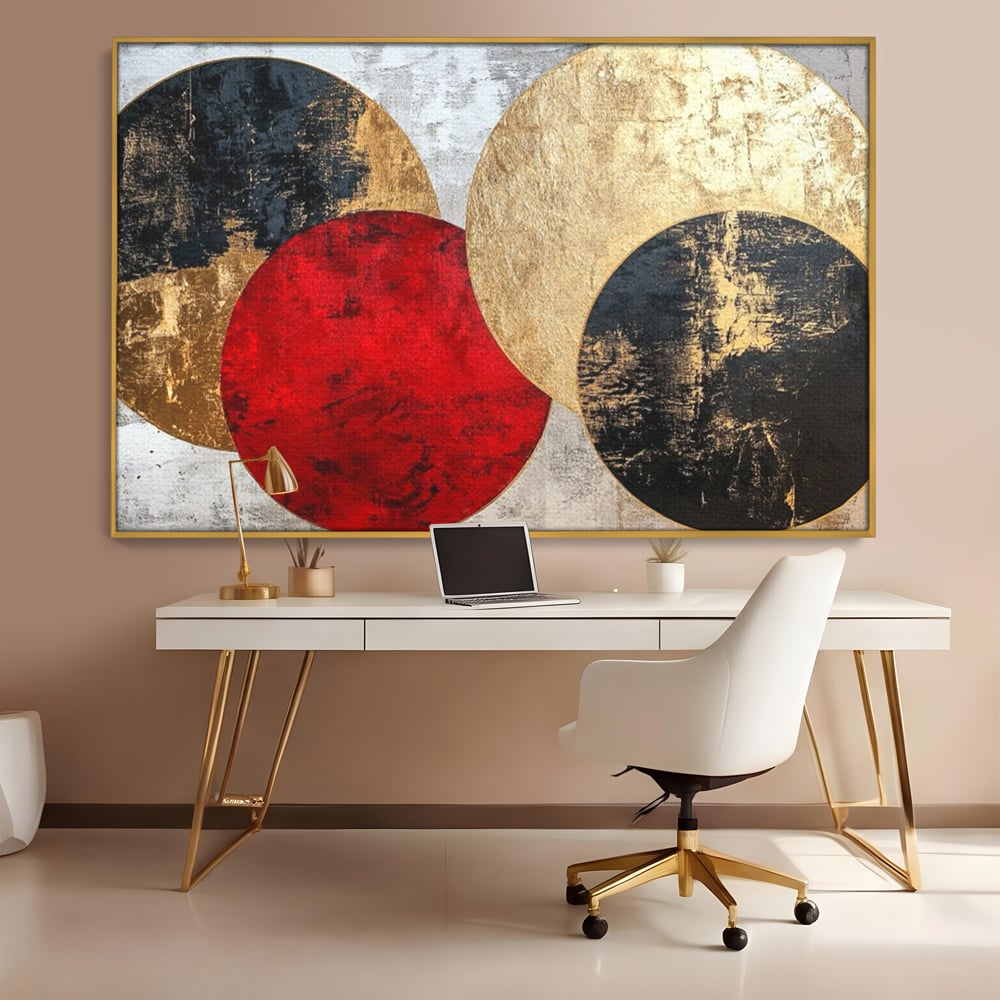 Tablou Canvas Premium, LuxCanva® C1308, Inceput Fara Sfarsit, Geometrie, Culori, Abstract, Auriu, Cosmos, Forma, Rugaciune, Ritual, Tensiune, Suprapuneri, Forma, Stare, Birou, Living, Dormitor