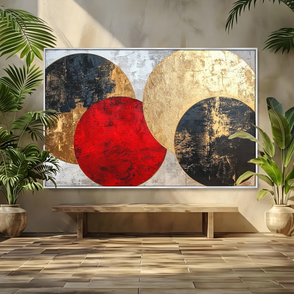 Tablou Canvas Premium, LuxCanva® C1308, Inceput Fara Sfarsit, Geometrie, Culori, Abstract, Auriu, Cosmos, Forma, Rugaciune, Ritual, Tensiune, Suprapuneri, Forma, Stare, Birou, Living, Dormitor