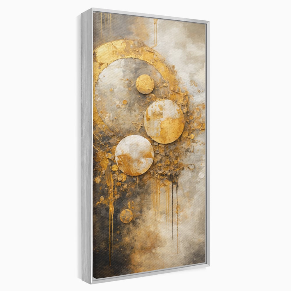 Tablou Canvas Premium, LuxCanva® C1309, Ordinea Nevazuta, Geometrie, Culori, Abstract, Auriu, Cosmos, Materie, Spiritualitate, Sacru, Lumina, Energie, Circular, Compozitie, Birou, Living, Dormitor