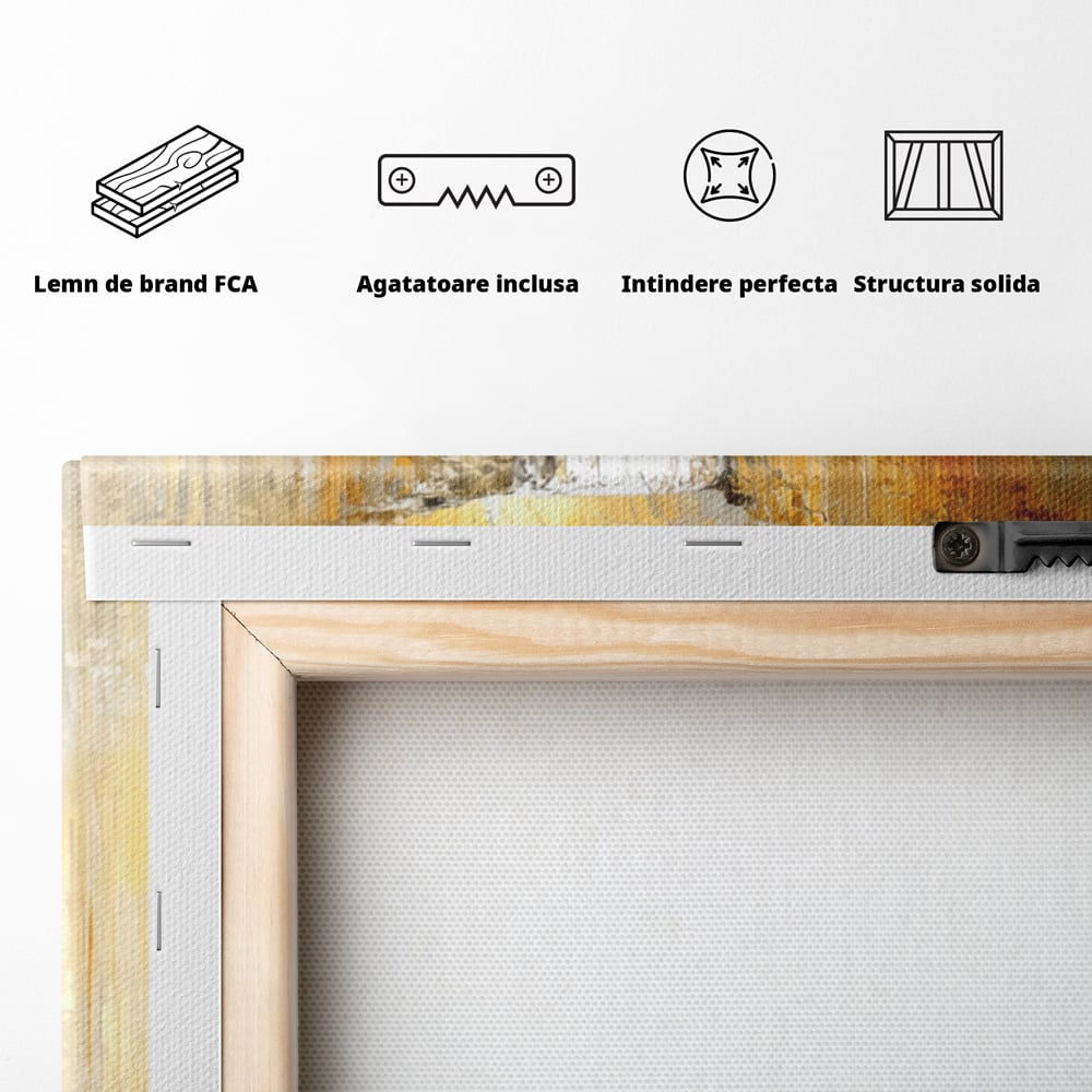 Tablou Canvas Premium, LuxCanva® C1311, Rugaciunea Apei, Culori, Abstract, Auriu, Cadere, Curgere, Cascada, Gold, Purificare, Ritual, Energie, Natura, Contemplare, Visare, Birou, Living, Dormitor