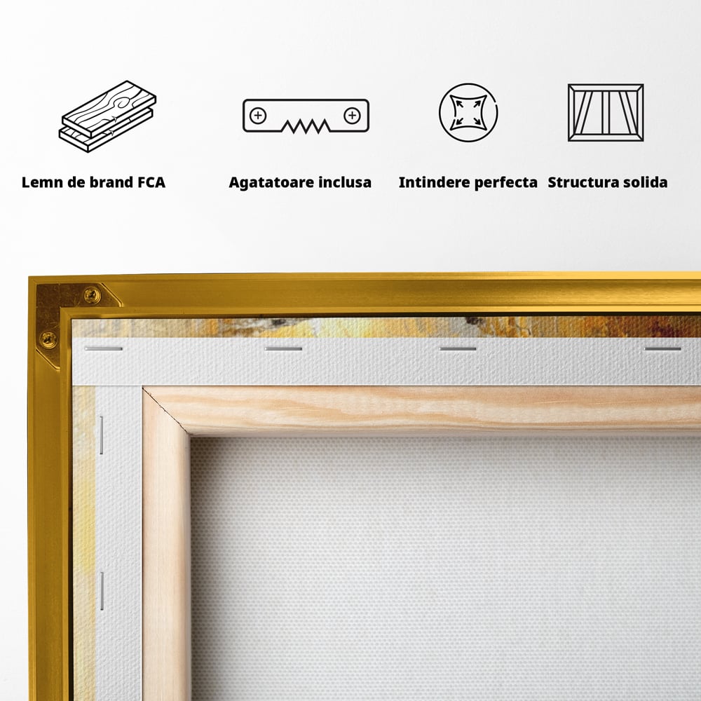Tablou Canvas Premium, LuxCanva® C1311, Rugaciunea Apei, Culori, Abstract, Auriu, Cadere, Curgere, Cascada, Gold, Purificare, Ritual, Energie, Natura, Contemplare, Visare, Birou, Living, Dormitor