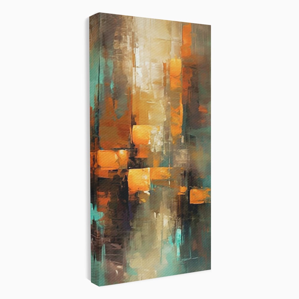 Tablou Canvas Premium, LuxCanva® C1316, Fragmente de Amurg, Culori, Abstract, Dinamism, Modern, Portocaliu, Lumina, Soare, Feerie, Poveste, Cer, Arhitectural, Ziduri, Birou, Living, Dormitor