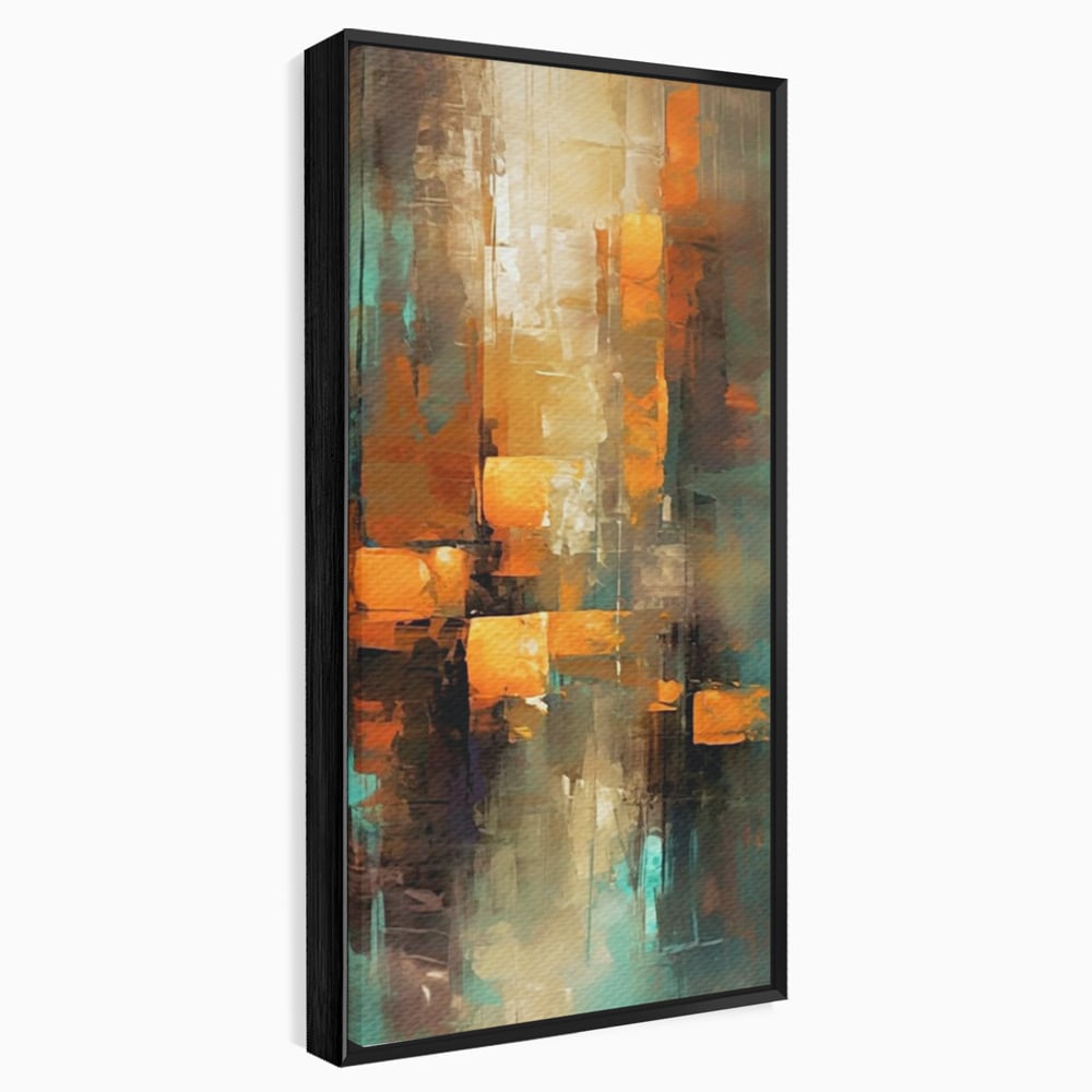 Tablou Canvas Premium, LuxCanva® C1316, Fragmente de Amurg, Culori, Abstract, Dinamism, Modern, Portocaliu, Lumina, Soare, Feerie, Poveste, Cer, Arhitectural, Ziduri, Birou, Living, Dormitor