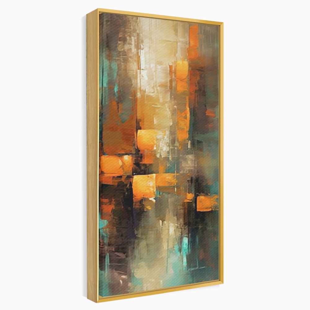 Tablou Canvas Premium, LuxCanva® C1316, Fragmente de Amurg, Culori, Abstract, Dinamism, Modern, Portocaliu, Lumina, Soare, Feerie, Poveste, Cer, Arhitectural, Ziduri, Birou, Living, Dormitor